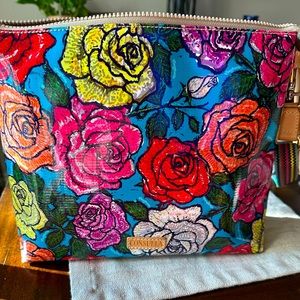 Consuela Crossbody, deep sky blue with floral print.